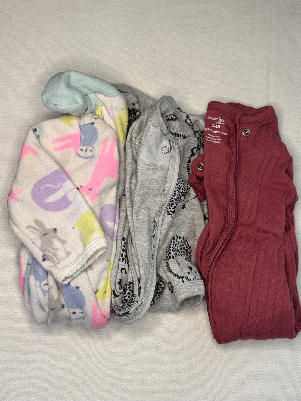 Simple Multi-Pack Kids Sleepwear Set 3-6 Months